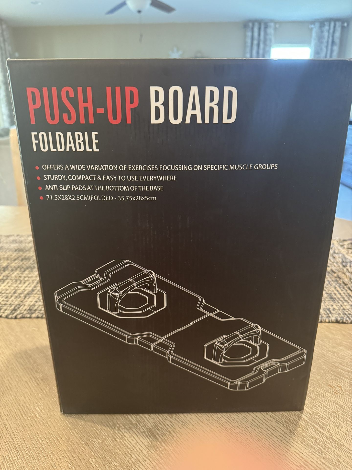 Foldable Push Up Board, 25-In-1 Multifunction Home Workout Equipment for Upper Body Strength Training, Portable Push Up Board with Color-Coded Variati