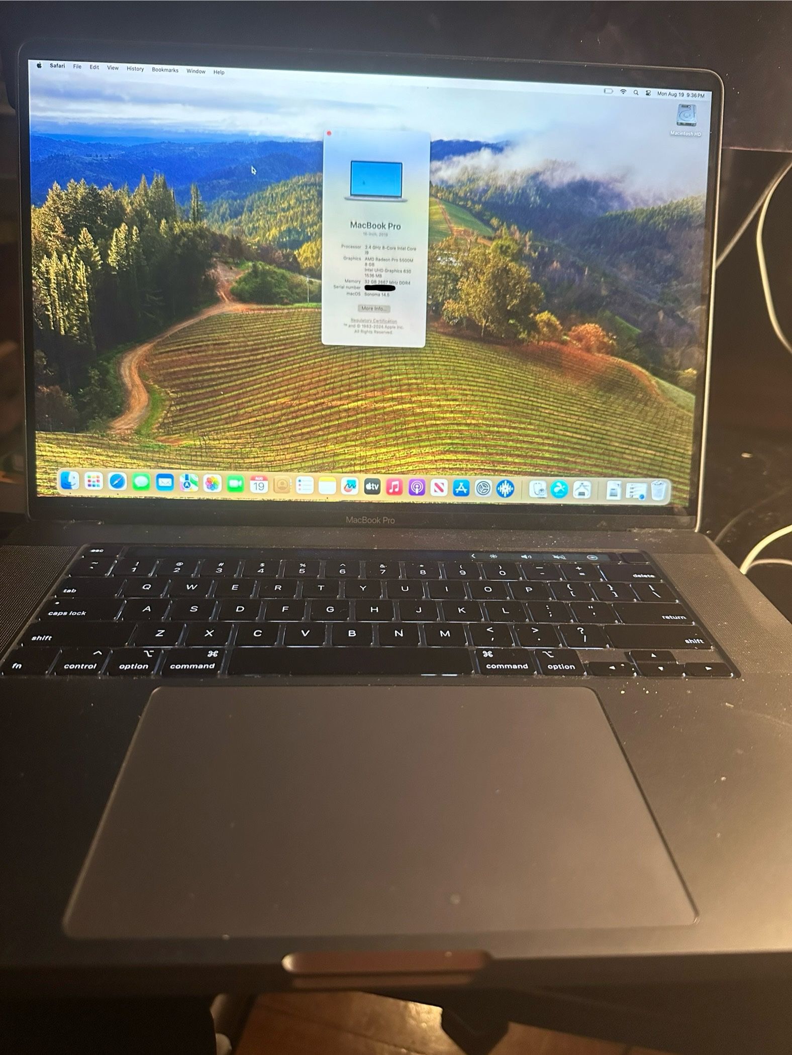 MacBook Pro 2019 16” AMD Radeon 32GB RAM 2TB