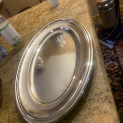 Antique Table Tray Imported From Italian Family SILVER)