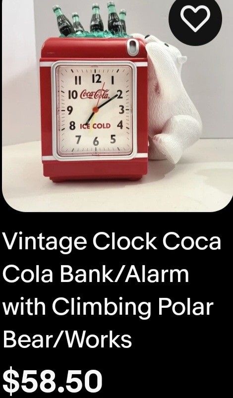 Coca-Cola alarm clock with bear/ Piggy Bank