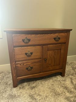 Antique Solid Wood Nightstand
