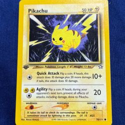 Pikachu 1st Edition Neo Genesis 70/111 Pokemon TCG Card WOTC Vintage 2001 NM