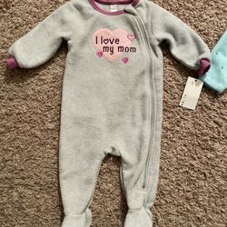 Two Baby Bodysuit Sleepwear 6M
