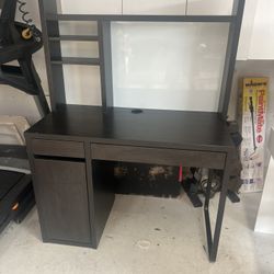 Brown IKEA Micke Desk with Dry Erasable Board