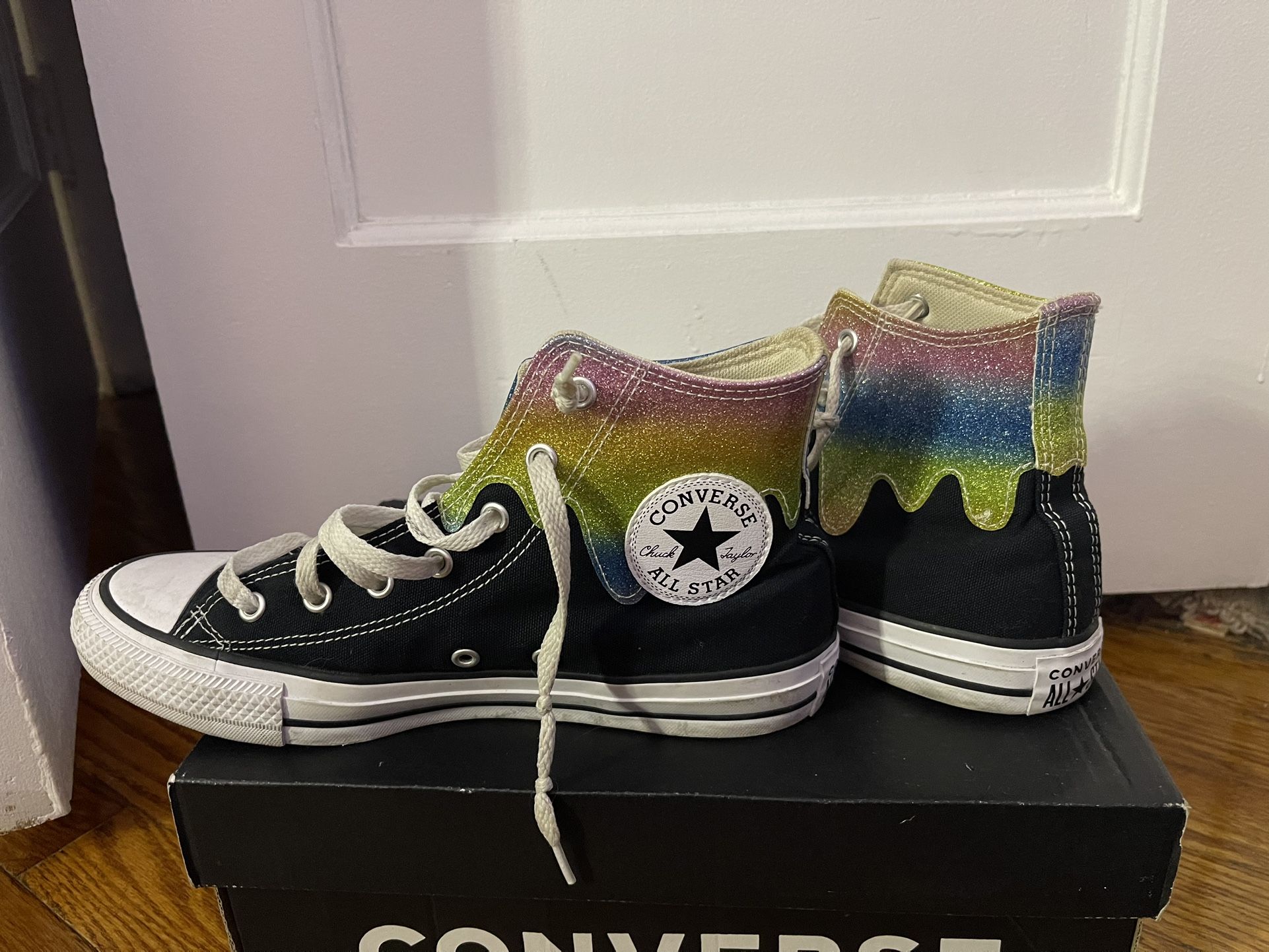 Black And Rainbow Color Converse