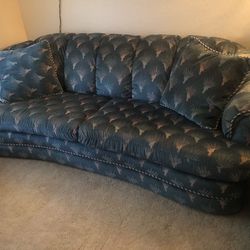 Sofa W/ Green And Mauve Print