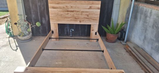 Wood look full bed frame