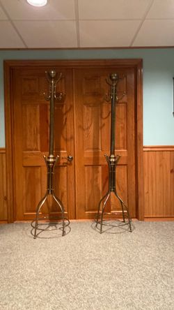 Vintage brass coat rack