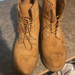 Timberland 6" Basic Mens 10066 Wheat Nubuck Waterproof Boots Size 11.5M