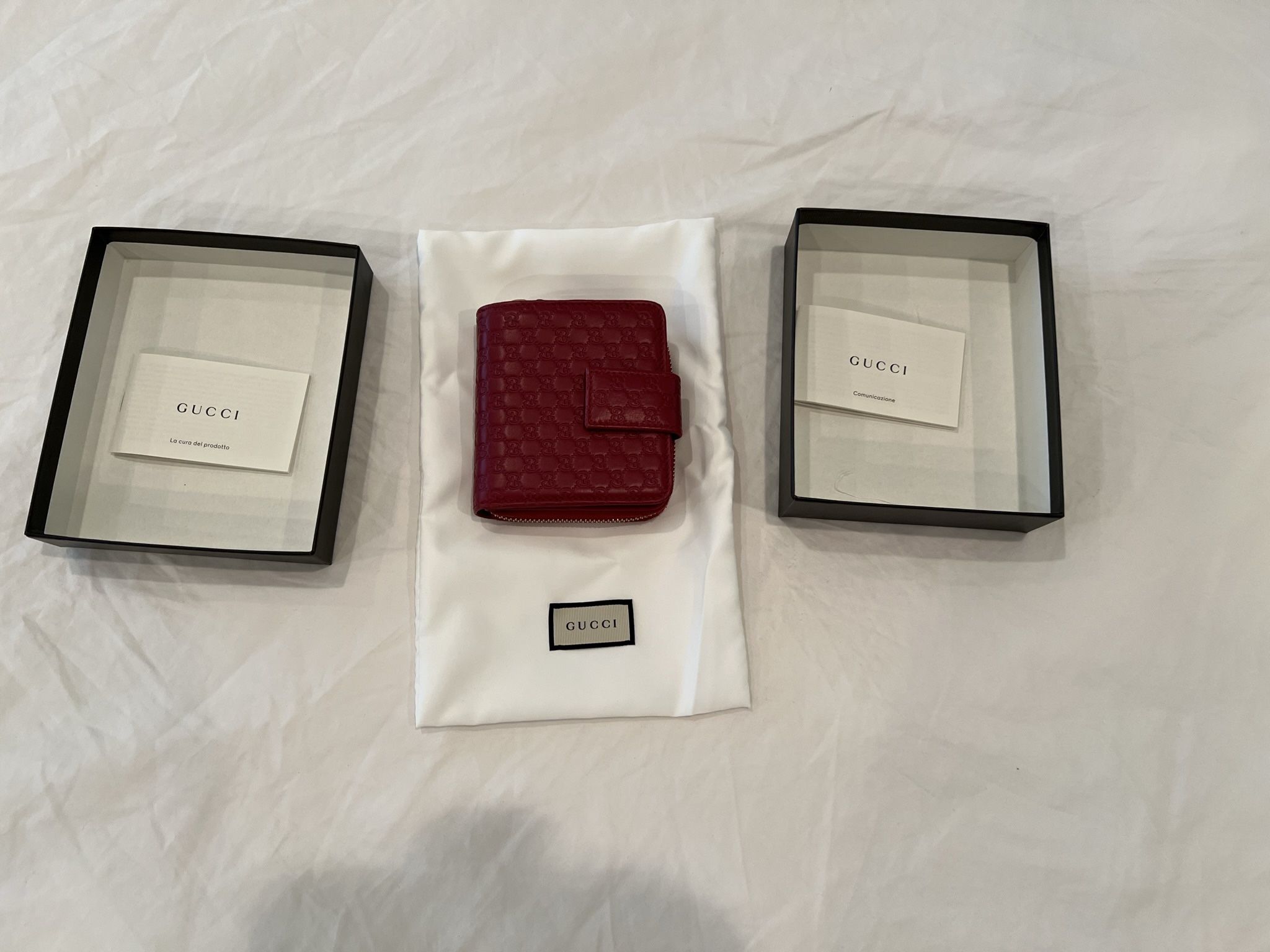 Red Leather Gucci Wallet