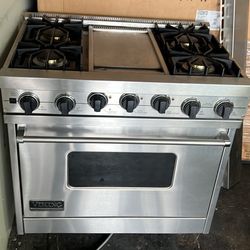 VIKING 36”WIDE DUAL FUEL RANGE STOVE STAINLESS STEEL 