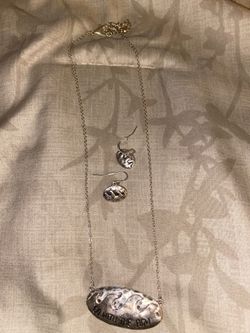 Go With The Flow sliver necklace and earrings