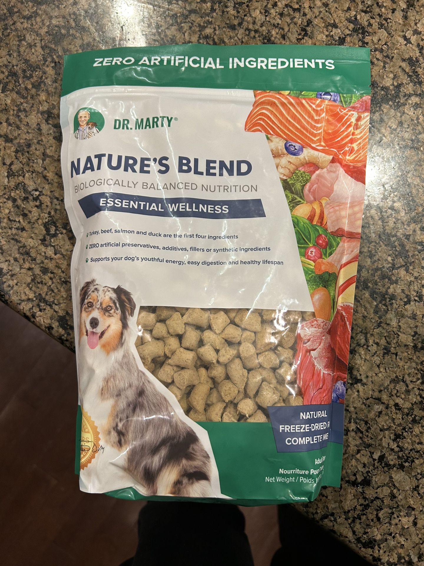 4 Bags Of Dr. Marty Nature's Blend Essential Wellness Freeze Dried Raw Dog Food