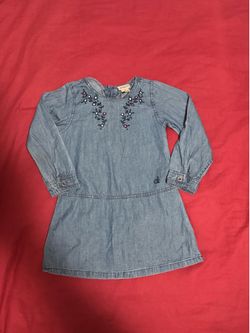 Calvin Klein Chambray Embroidered Dress – Size 3T