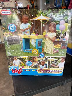 Little tykes 2 in 1 lemonade & ice cream toy cart w/ 25 pieces & chalkboard brand new play kitchen