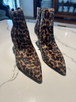 Charles David Leopard Kitten Heel Booties
