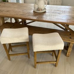 Counter Height Upholstered Stools (2)