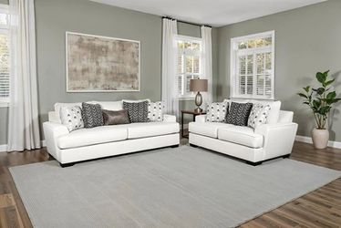 Oversized Sofa & Loveseat Set - Light Gray Color
