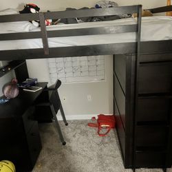 Standard Kids Twin bed With Desk And closet 