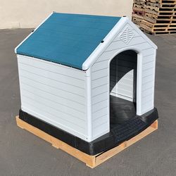 (NEW) $150 Plastic Dog House X-Large Size Pet Indoor Outdoor All Weather Shelter Cage Kennel 42x42x45” 