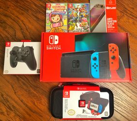 Nintendo Switch Console Neon Bundle Super Smash