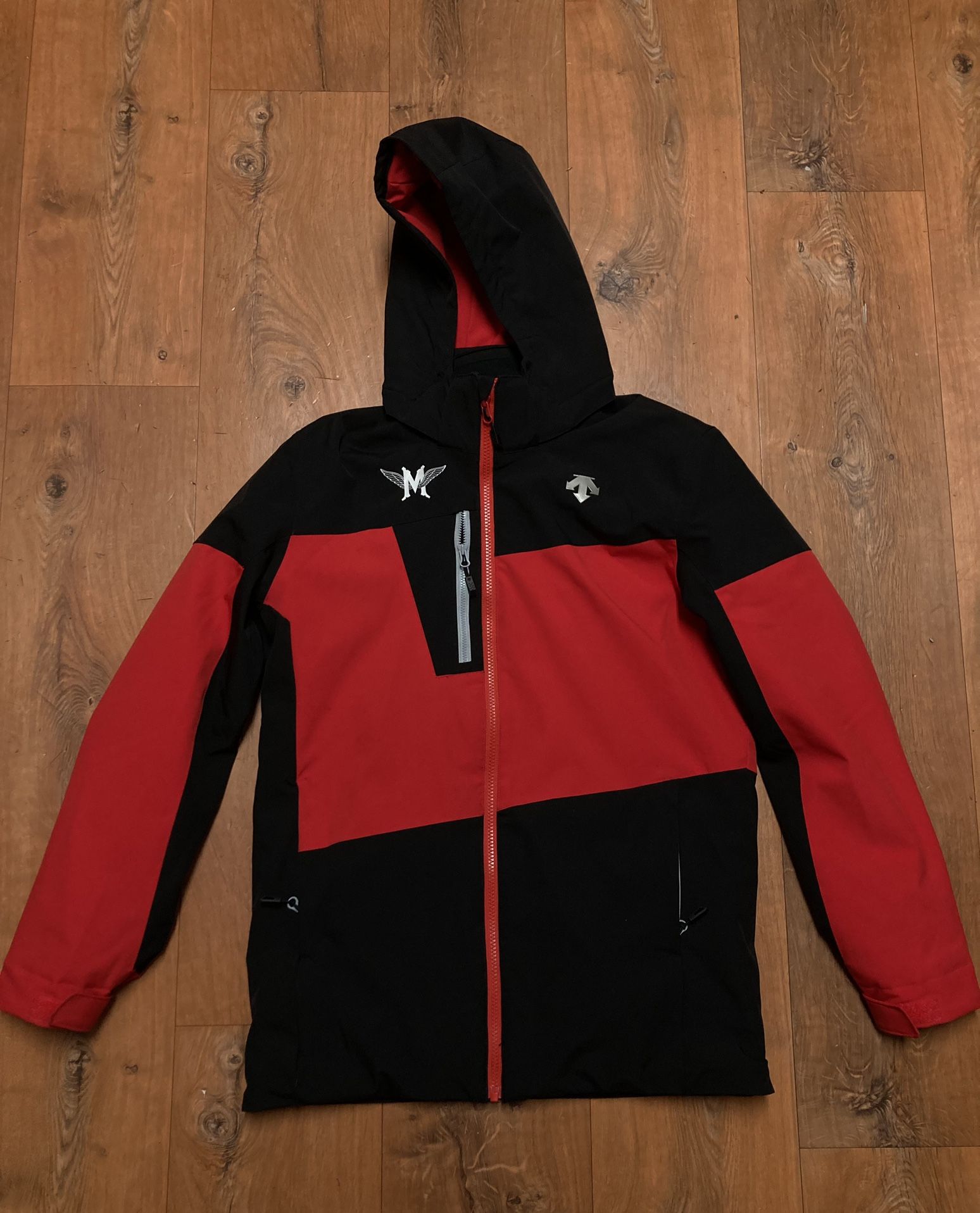 Descente Alpine Ski Team Jacket | Junior Size 16/ Small Mens Snowboard Full Zip Hoodie RARE Red Black