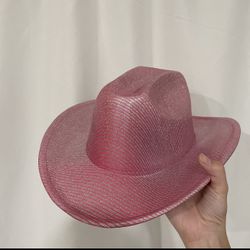 Western cowboy hat with Barbie pink bling bling band