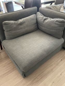 Grey fold out sectional chair/couch