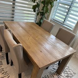 Dining Table with Chairs+Bench