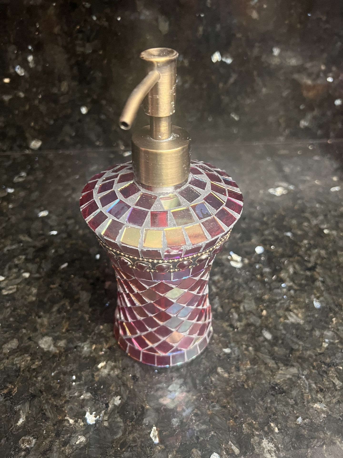 Collectible Mosaic Glass Soap Dispenser 