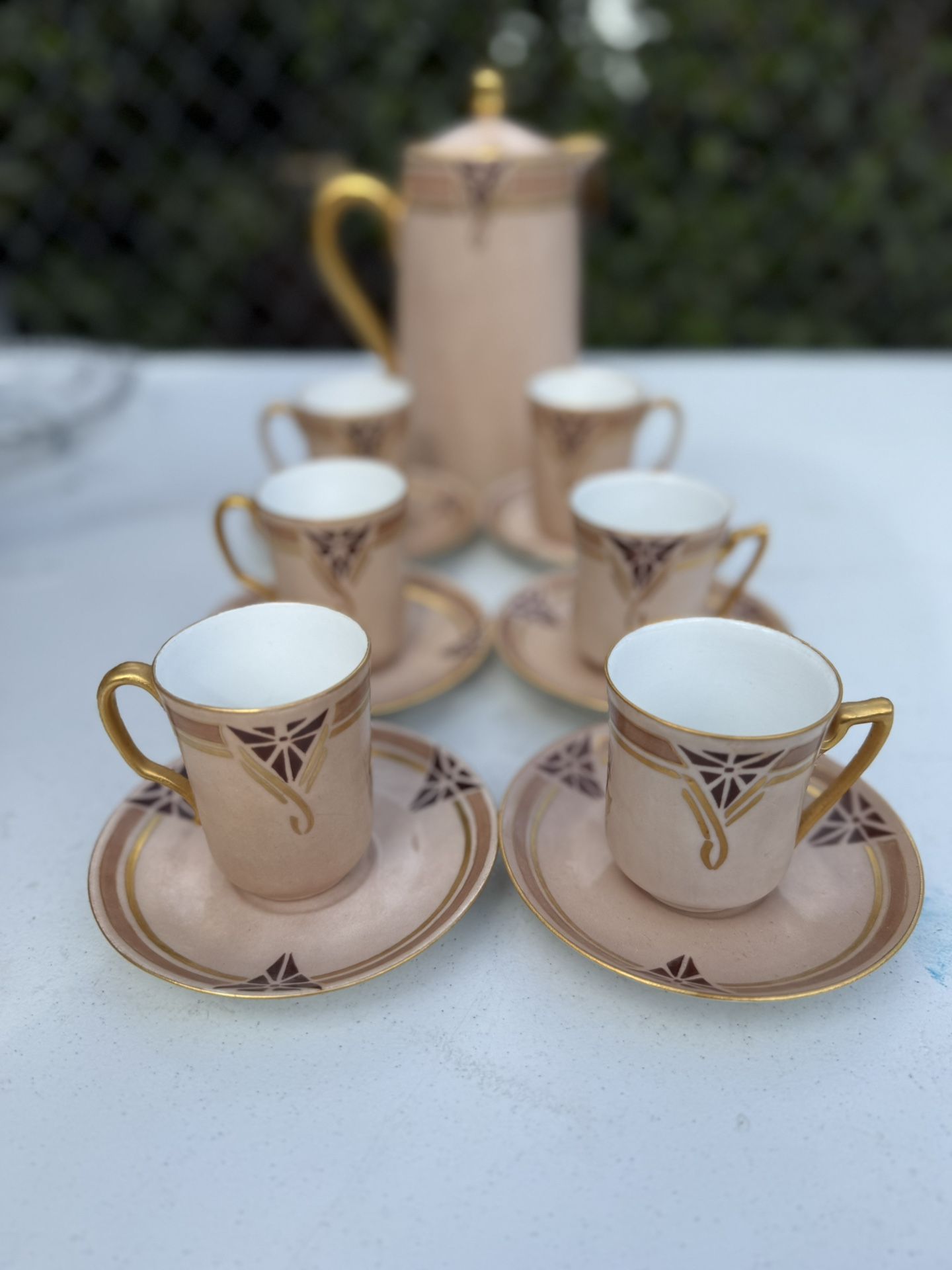 Antique Art Nouveau Demitasse Espresso Set – 12pc