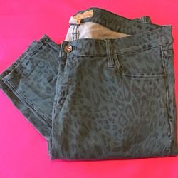 Blue Leopard Print Jeans