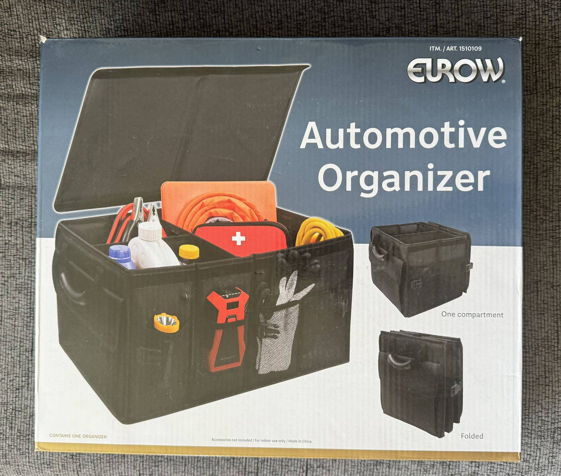 EUROW Automotive Organizer, one compartment Black 