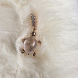 Murano Glass Pink Sea Turtle  rose gold pink color 