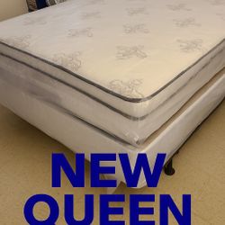 New Queen Mattress And Box Spring 2pc Bed Frame Is Not Included 