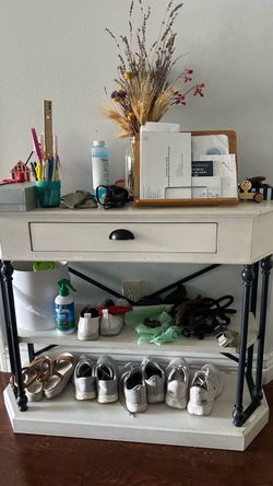 White Console Table with Shelves