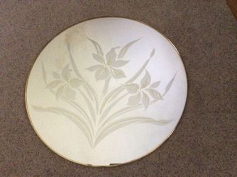 Large round wall mirror with flowers