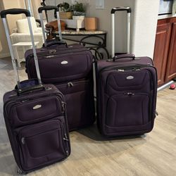 Ricardo Plum 3 Piece Luggage Set