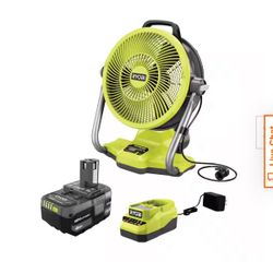 Ryobi Whisper Fan Bundle With Charger 
