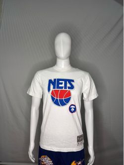 AAPE BAPE New Jersey Nets Mitchell & Ness NBA Small Shirt A Bathing Ape NWT