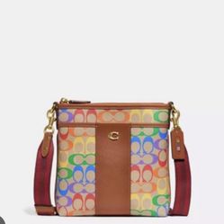 Coach Kitt Messenger Rainbow All Leather 