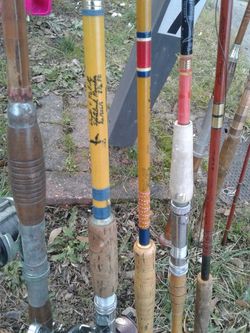 vintage fishing poles
