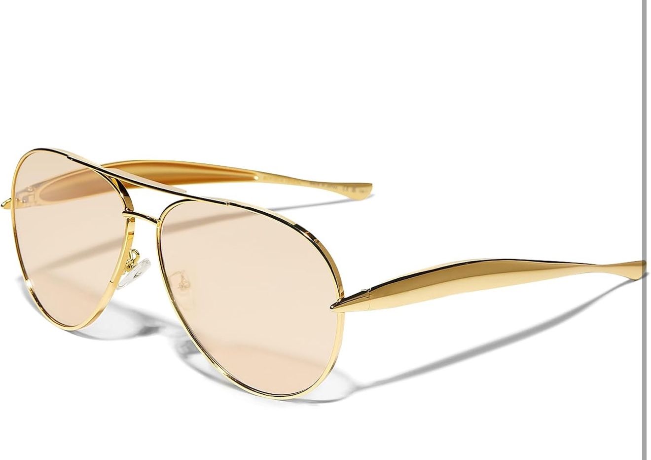 Retro Gold Aviator Sunglasses for Women Men, 2025 Metal Oversized 70s Aviators Sun Glasses