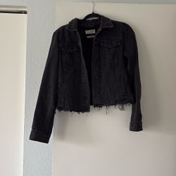 Black Cropped Jean Jacket 