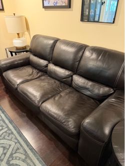 Leather couch - living spaces