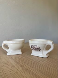 Vintage toilet shaped mugs
