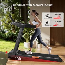Foldable Treadmill with 10%/15% Incline for Home and Office
