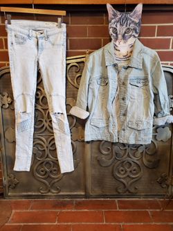 Moto Jeans Set - Jeans 25 / Vintage Jacket Small