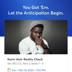 Kevin Hart, 3rd Row floor seats, 19Mar 