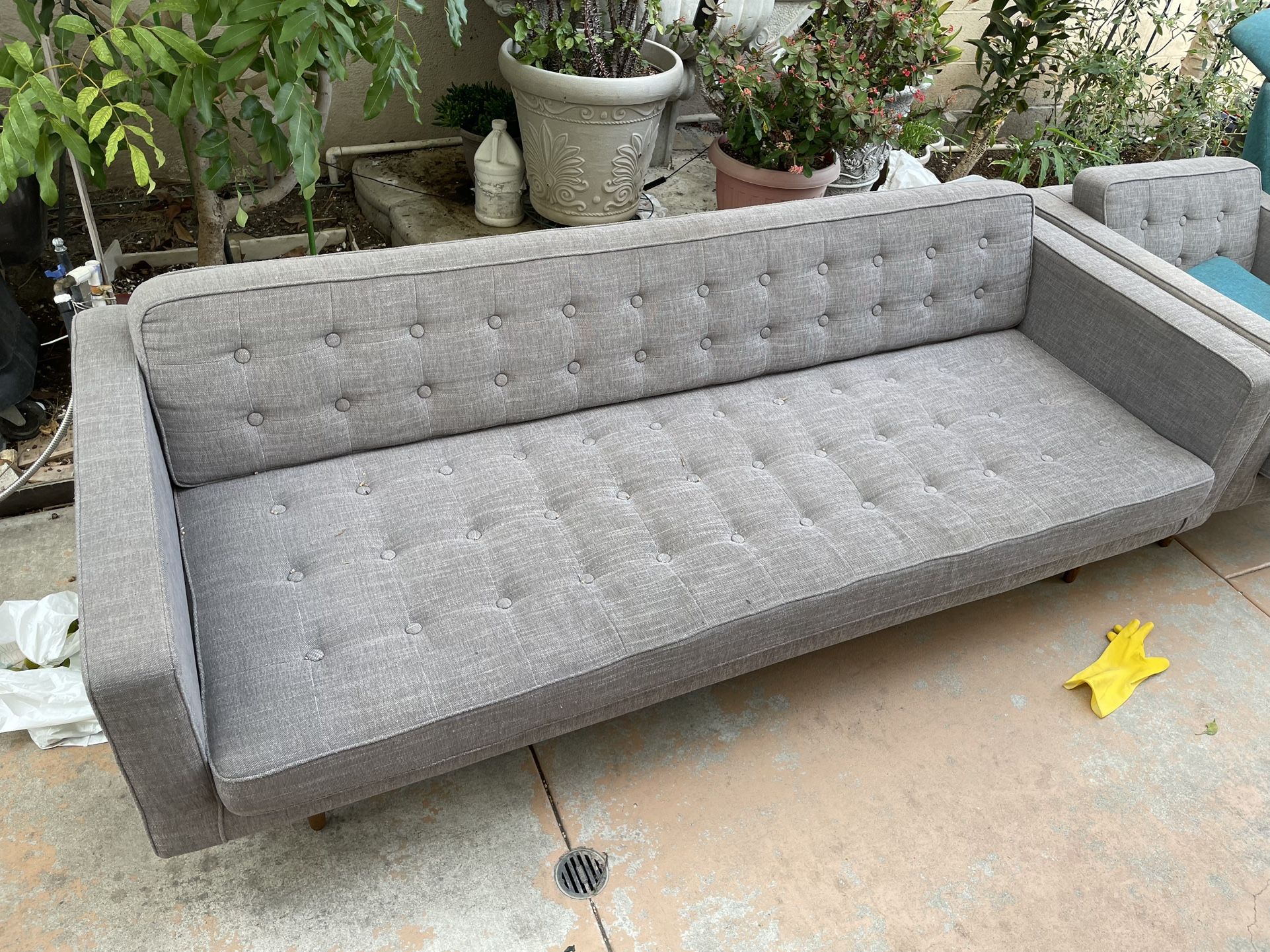 Sofa Couch Gray Nice And Clean